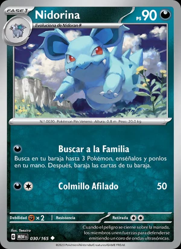 Nidorina card in Spanish