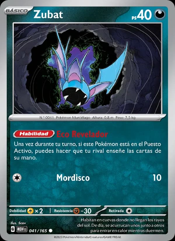 Zubat card in Spanish