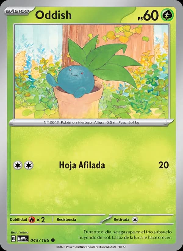 Oddish card in Spanish