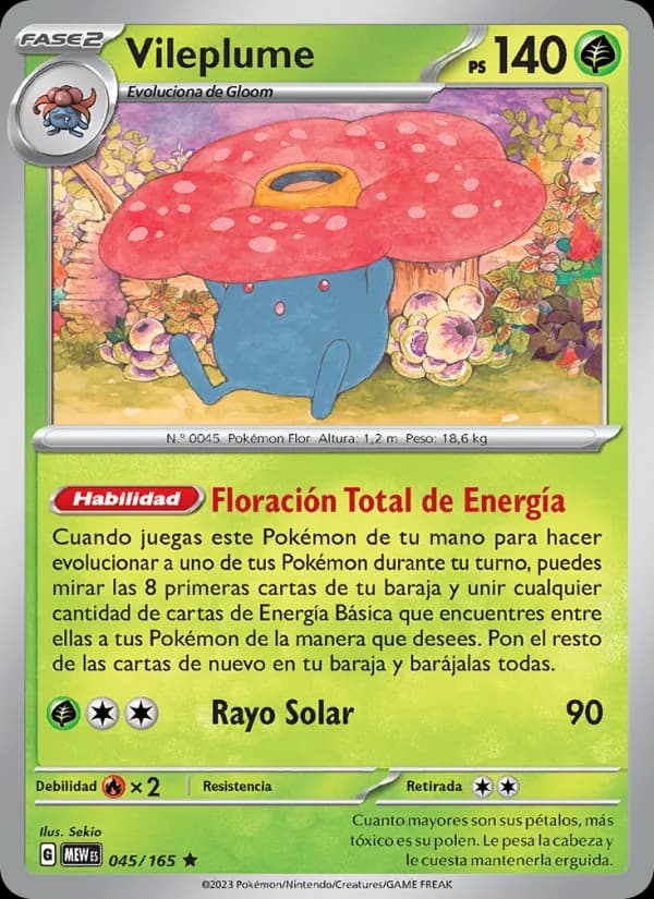 Vileplume card in Spanish