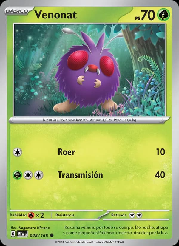 Venonat card in Spanish