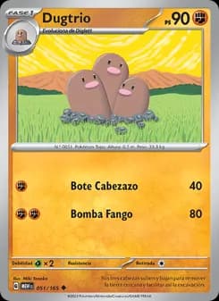 Dugtrio card in Spanish