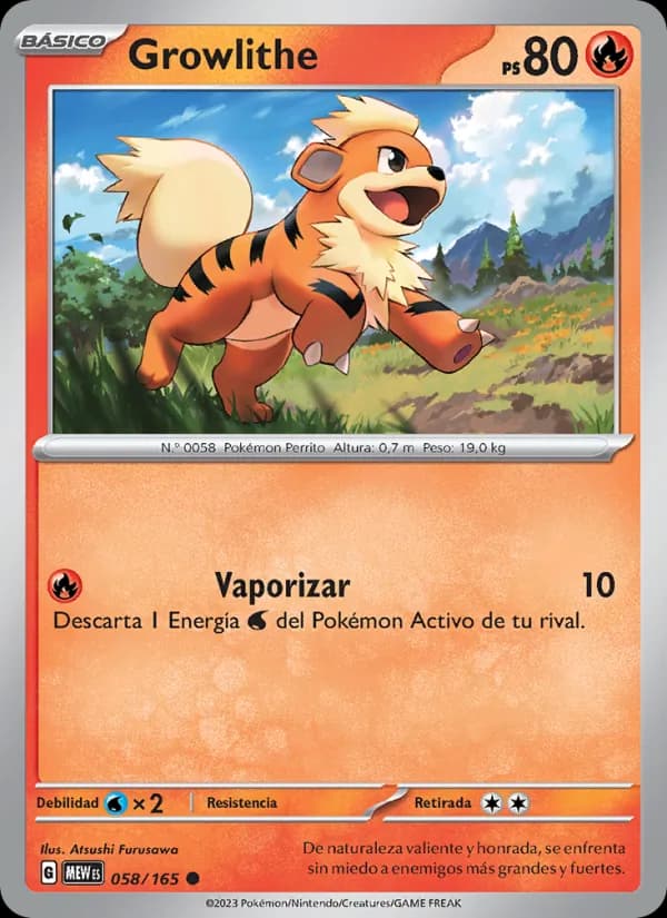 Growlithe card in Spanish