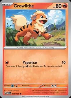 Growlithe card in Spanish