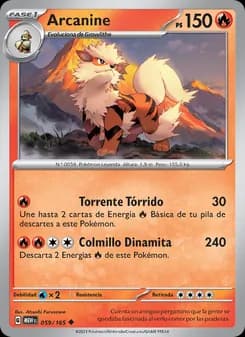 Arcanine card in Spanish