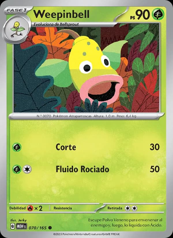 Weepinbell card in Spanish