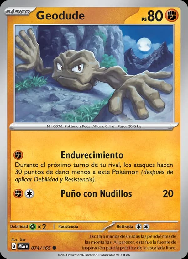 Geodude card in Spanish