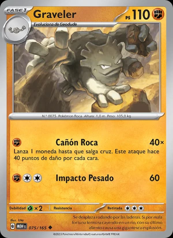 Graveler card in Spanish