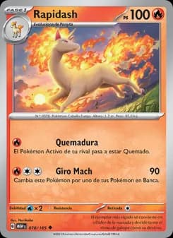 Rapidash card in Spanish
