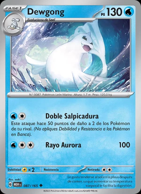 Dewgong card in Spanish