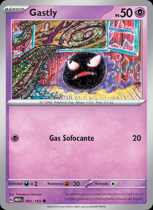 Gastly card in Spanish