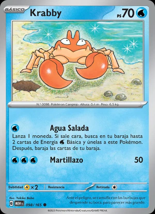 Krabby card in Spanish