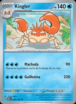 Kingler card in Spanish