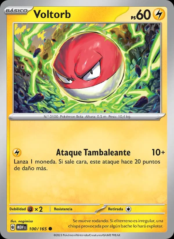 Voltorb card in Spanish