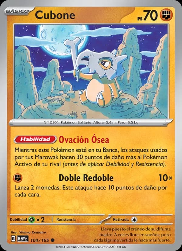 Cubone card in Spanish