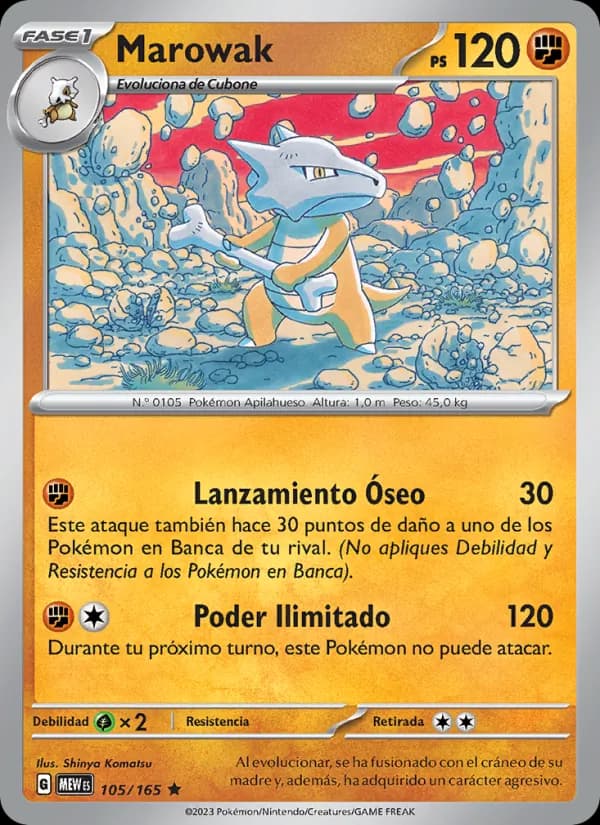 Marowak card in Spanish