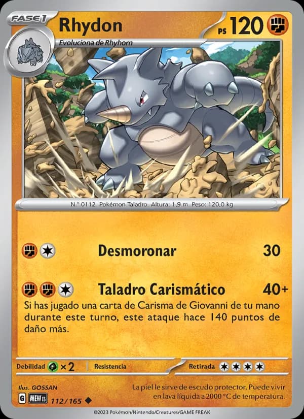 Rhydon card in Spanish