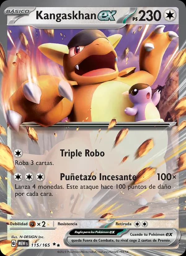 Kangaskhan ex card in Spanish
