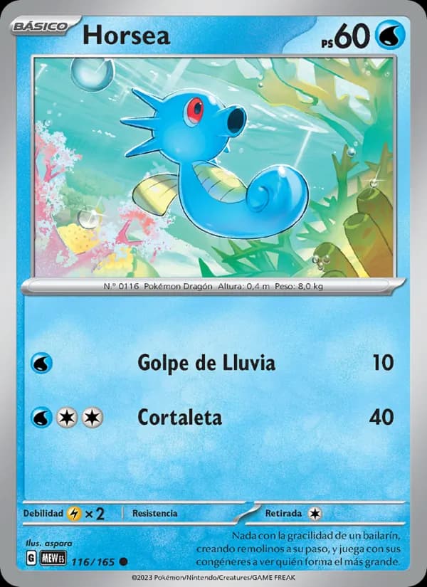 Horsea card in Spanish