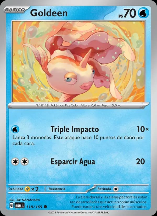 Goldeen card in Spanish