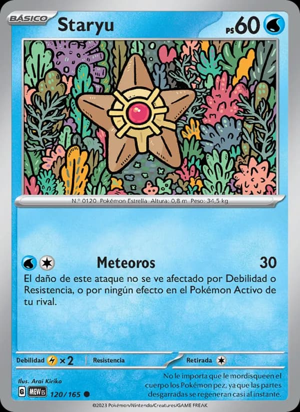 Staryu card in Spanish