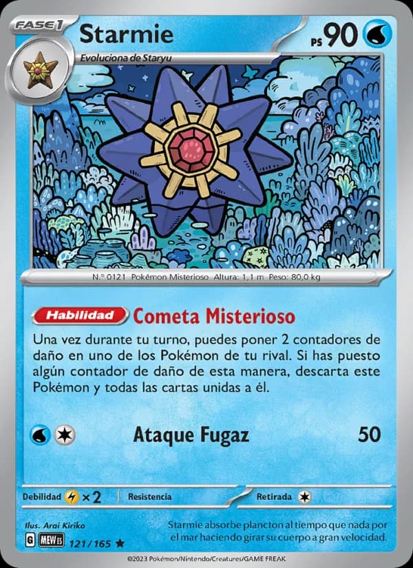 Starmie card in Spanish