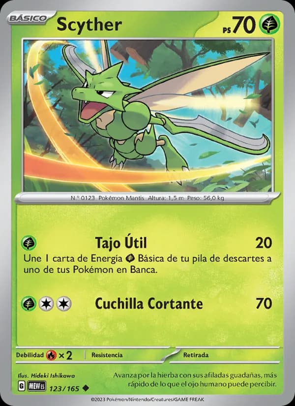 Scyther card in Spanish