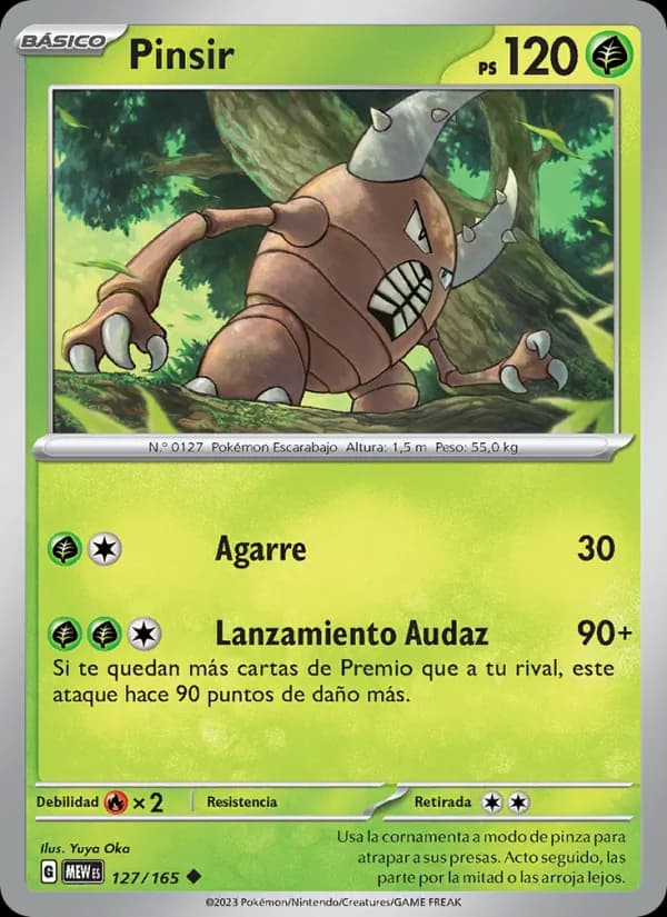 Pinsir card in Spanish