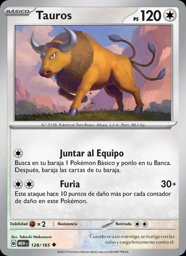 Tauros card in Spanish