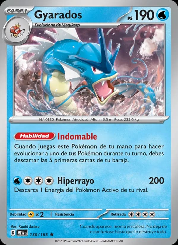 Gyarados card in Spanish