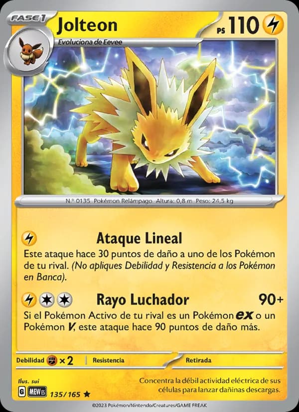 Jolteon card in Spanish