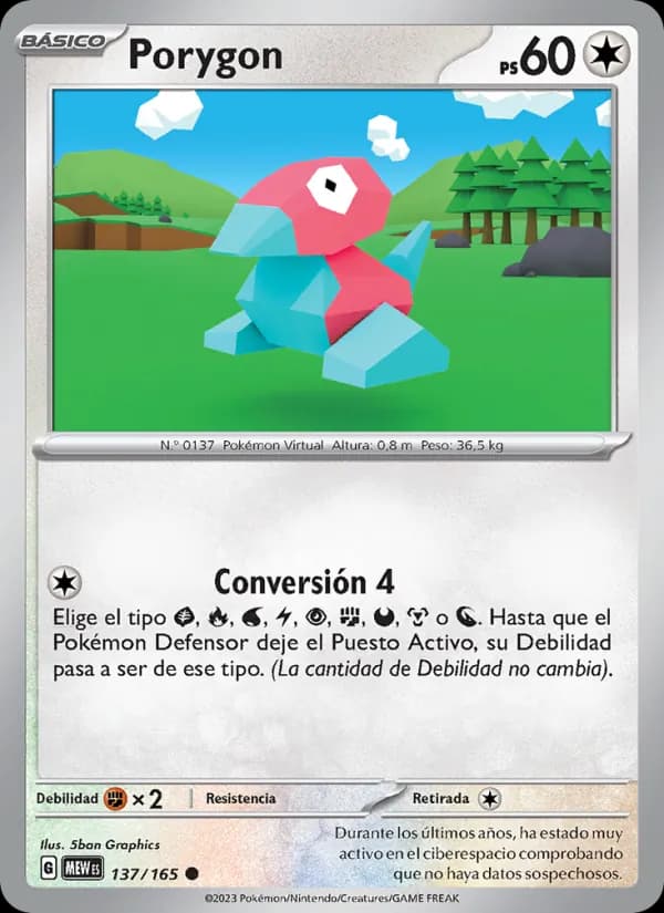 Porygon card in Spanish