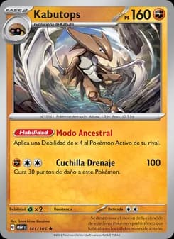 Kabutops card in Spanish