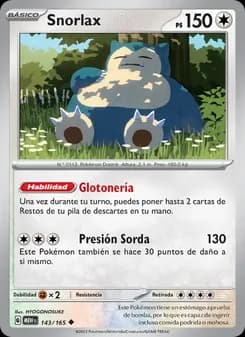 Snorlax card in Spanish