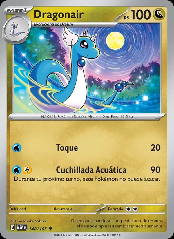 Dragonair card in Spanish