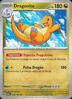 Dragonite card in Spanish