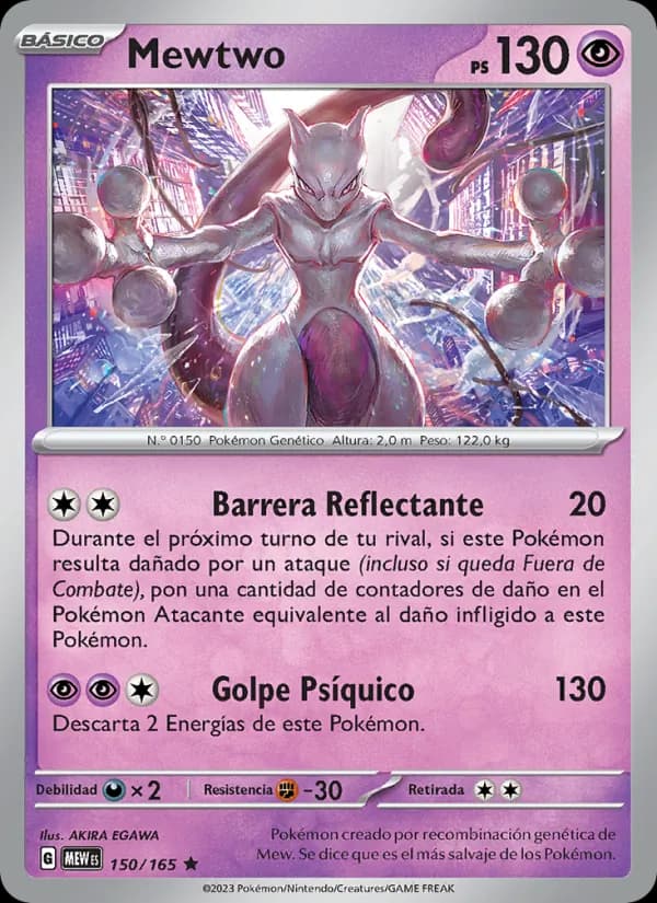 Mewtwo card in Spanish