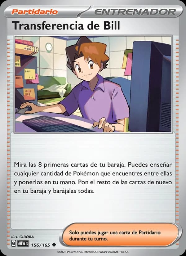 Transferencia de Bill card in Spanish