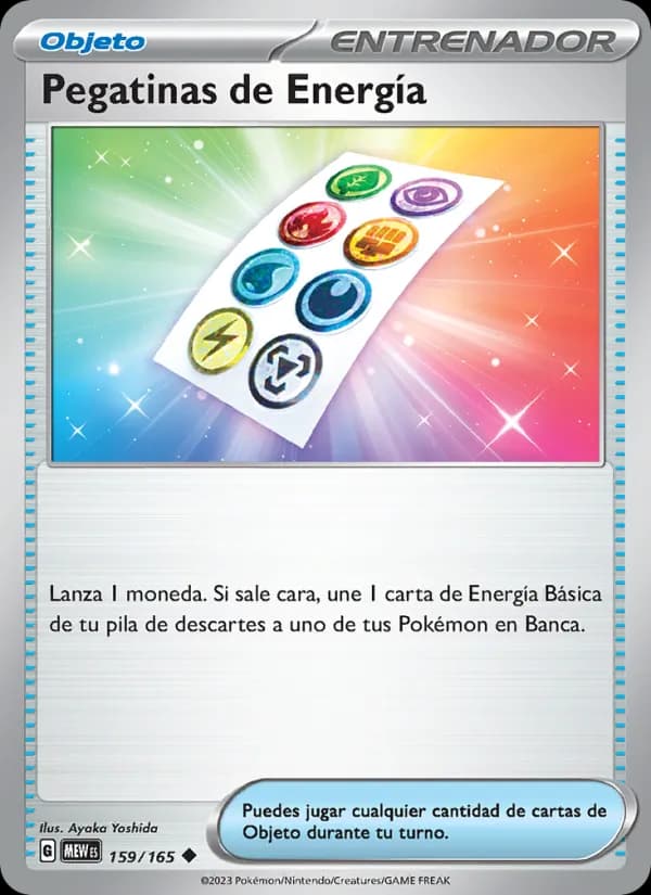 Pegatinas de Energía card in Spanish
