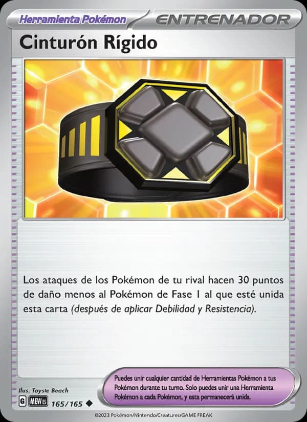 Cinturón Rígido card in Spanish