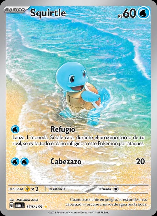 Squirtle card in Spanish