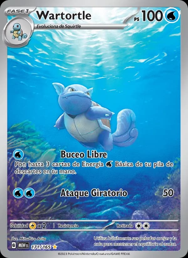 Wartortle card in Spanish
