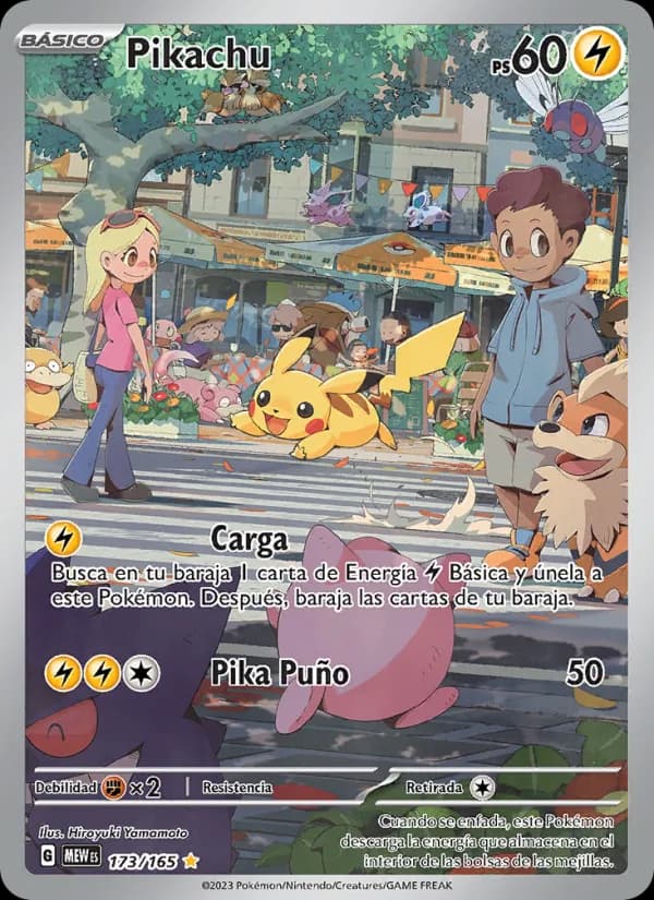 Pikachu card in Spanish