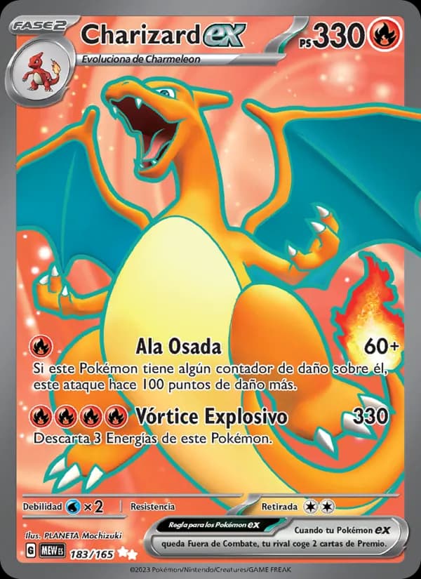 Charizard ex card in Spanish