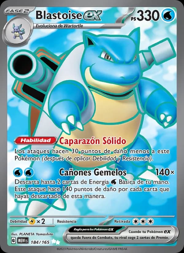 Blastoise ex card in Spanish