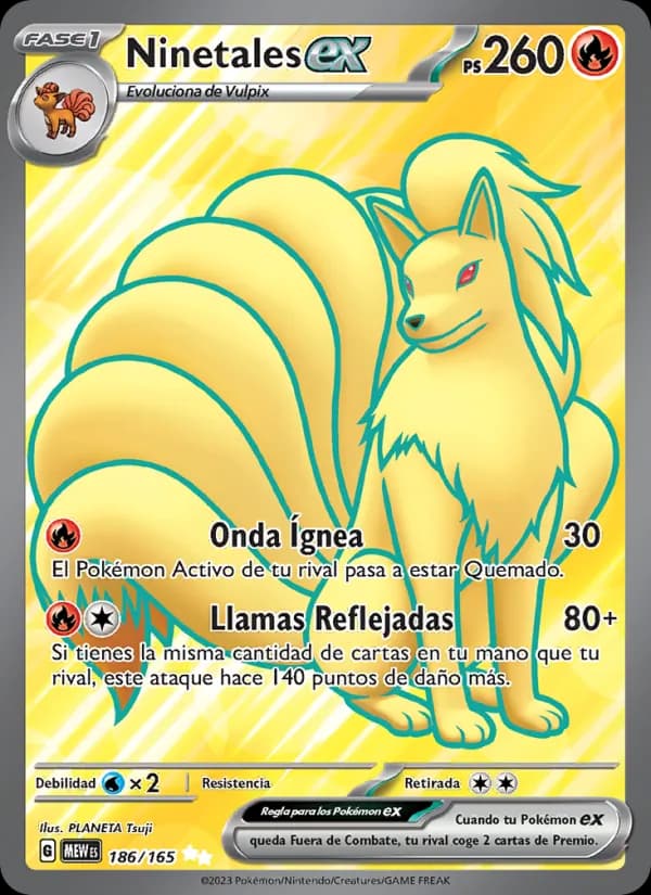 Ninetales ex card in Spanish