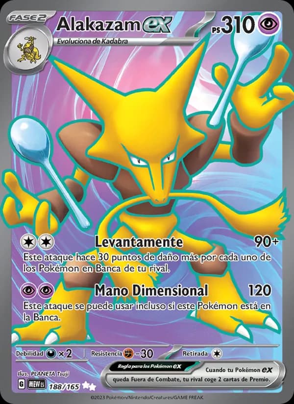 Alakazam ex card in Spanish
