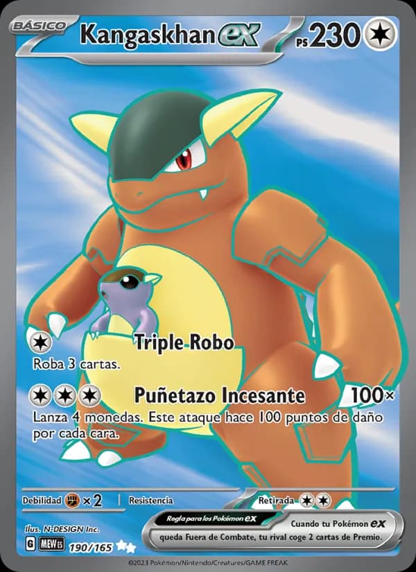Kangaskhan ex card in Spanish