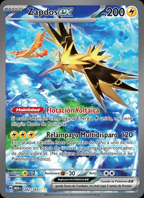 Zapdos ex card in Spanish