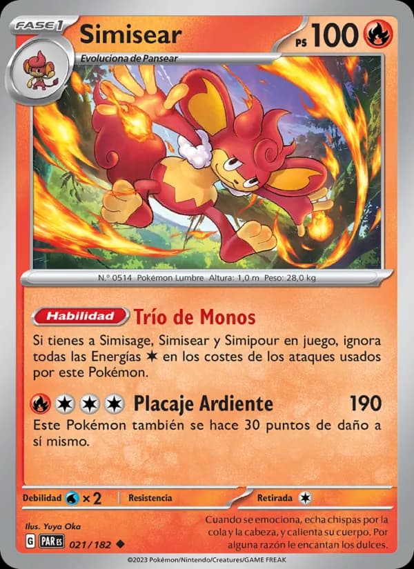 Simisear card in Spanish